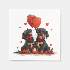 Valentines day Rottweiler Hundar Pappersservett