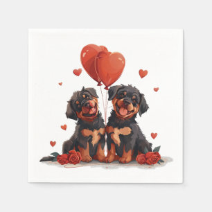 Valentines day Rottweiler Hundar Pappersservett