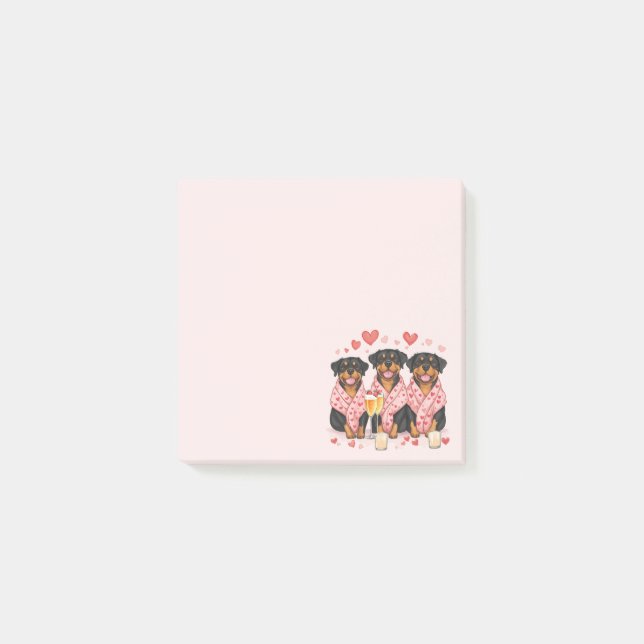 Valentines day Rottweiler Hundar Post-it Block (Framsida)