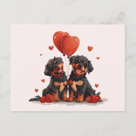 Valentines day Rottweiler Hundar Vykort