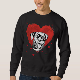 Valentines day Rottweiler Kärlek Heart Lång Ärmad Tröja