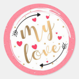 Valentines day runt klistermärke