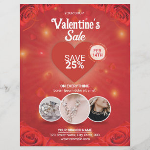 Valentines day-säljare reklamblad