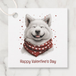 Valentines Day Samoyed Dog Gåvor Etiketter