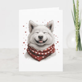 Valentines Day Samoyed Dog Helgkort