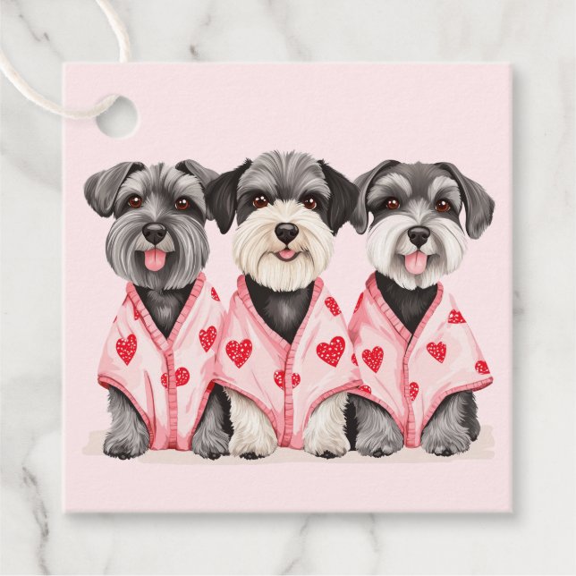 Valentines day Schnauzer Hundar Gåvor Etiketter (Framsida)