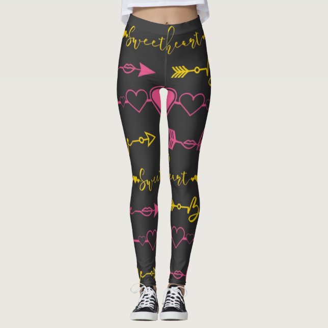 Valentine's Day Seamless Pattern Leggings (Framsida)