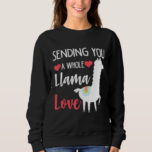 Valentines Day Sending You a Whole Llama Love T Shirt (Framsida)