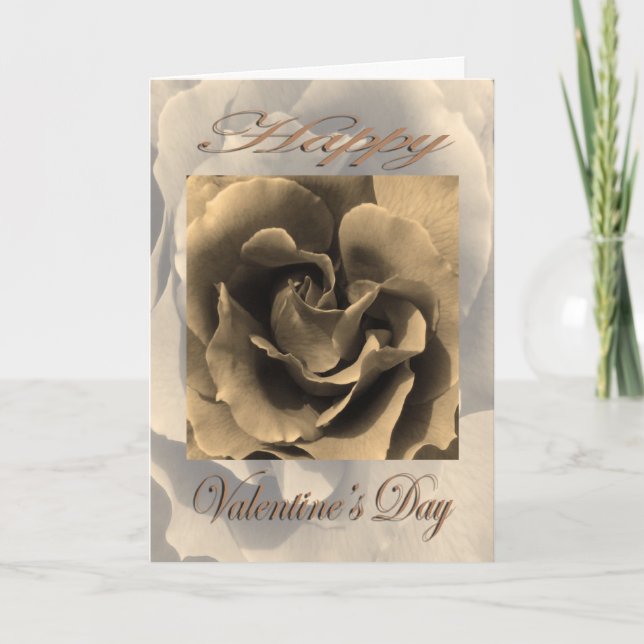 Valentines day Sepia Ro Helgkort (Framsida)