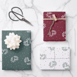 Valentine's Day set of three wrapping paper.