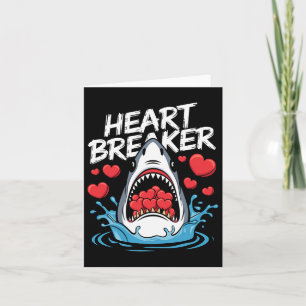 Valentines day Shark Heart Breaker Boys Kids Kort