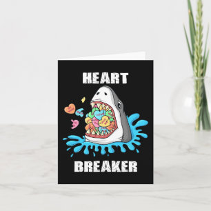Valentines day Shark Heart Breaker Roligt Boys Kid Kort