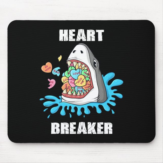 Valentines day Shark Heart Breaker Roligt Boys Kid Musmatta (Framsidan)