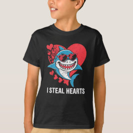 Valentines day Shark I Steal Hearts Funny Shark T Shirt