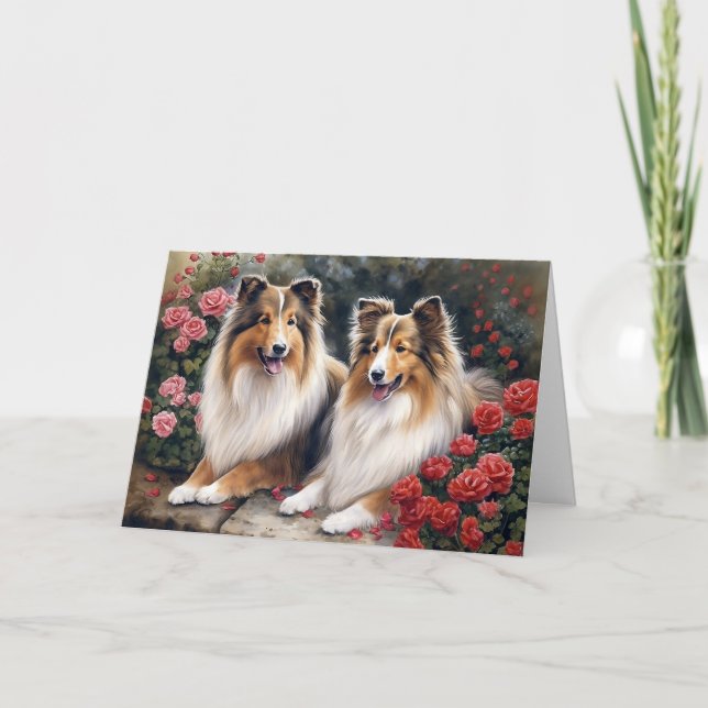 Valentine's Day Sheltie Kort (Framsida)