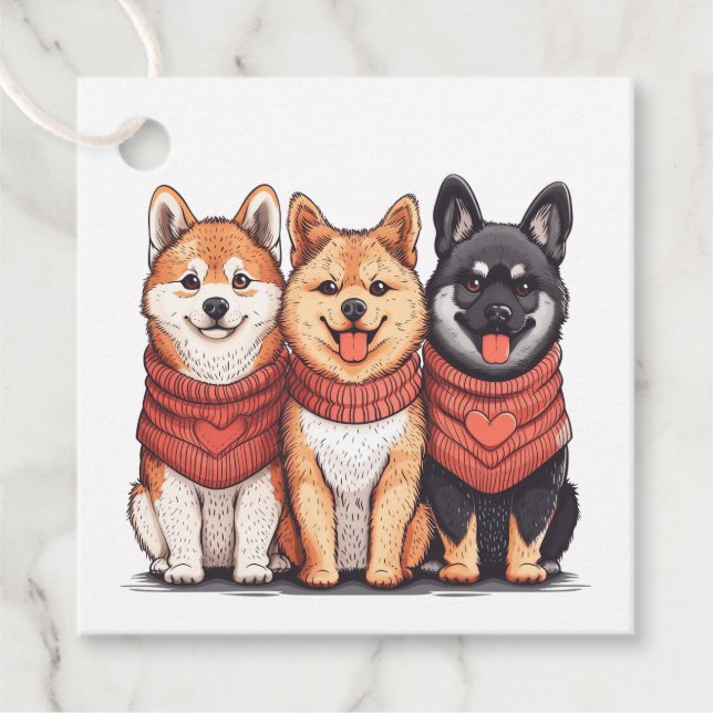 Valentines day Shiba Inu Hundar Gåvor Etiketter (Framsida)