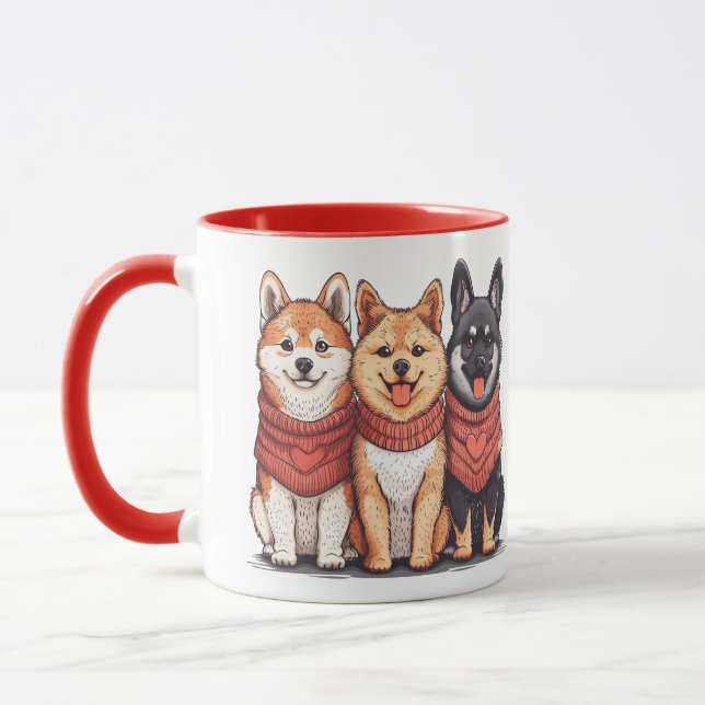 Valentines day Shiba Inu Hundar Mugg (Vänster)