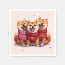 Valentines day Shiba Inu Hundar Pappersservett