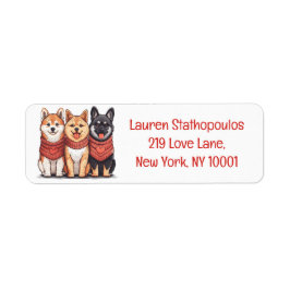 Valentines day Shiba Inu Hundar Returadress Etikett