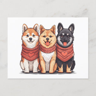 Valentines day Shiba Inu Hundar Vykort