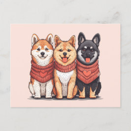 Valentines day Shiba Inu Hundar Vykort