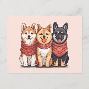 Valentines day Shiba Inu Hundar Vykort