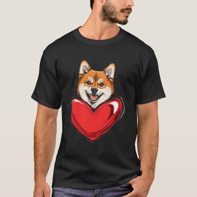Valentine's Day Shiba Inu Valentine T Shirt (Framsida)