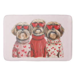 Valentines day Shih Tzu Hundar Badrumsmatta