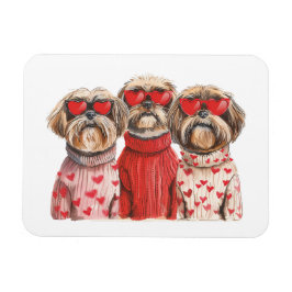 Valentines day Shih Tzu Hundar Magnet