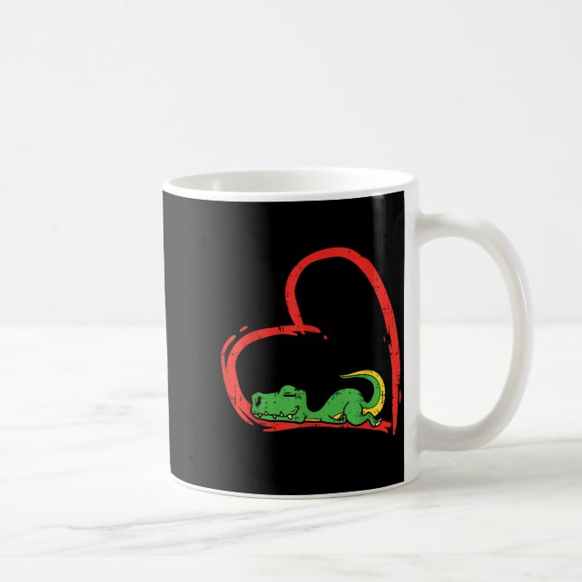Valentines Day Shirt Funny Heart Trex Sleeng Dinos Kaffemugg (Höger)
