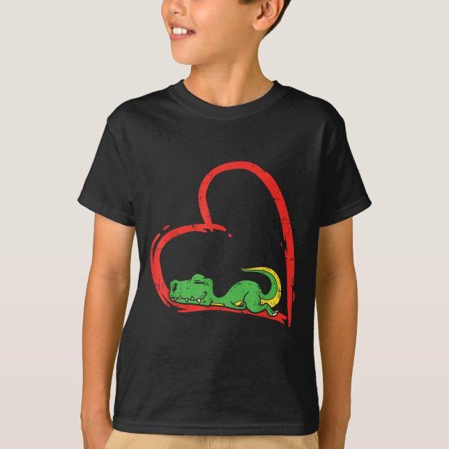 Valentines Day Shirt Funny Heart Trex Sleeng Dinos T Shirt (Framsida)