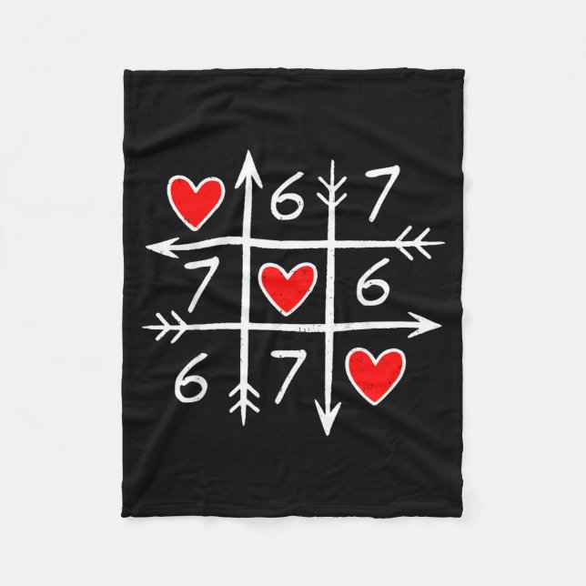 Valentines Day Six Seven 67 Meme 6 7 Heart Boys Gi Fleecefilt (Framsidan)