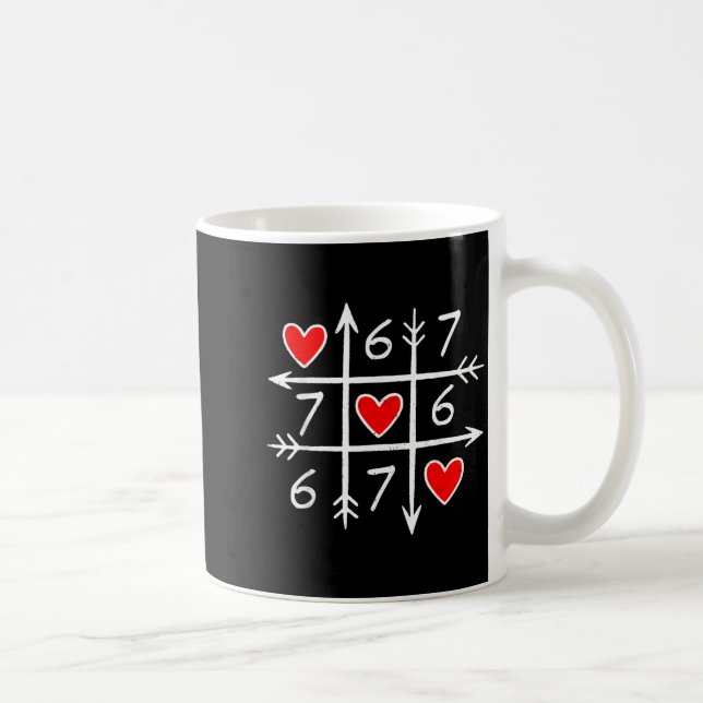 Valentines Day Six Seven 67 Meme 6 7 Heart Boys Gi Kaffemugg (Höger)