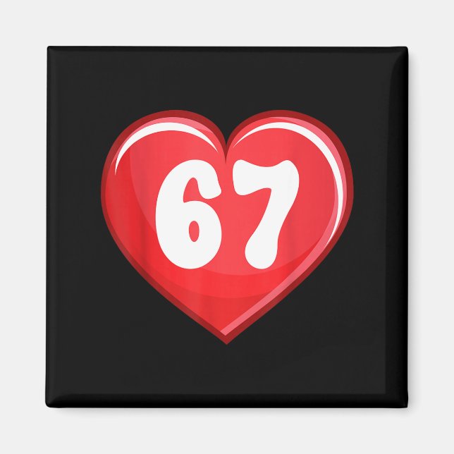 Valentine's Day Six Seven Hearts 6 7 Meme Gen Alph Magnet (Framsidan)