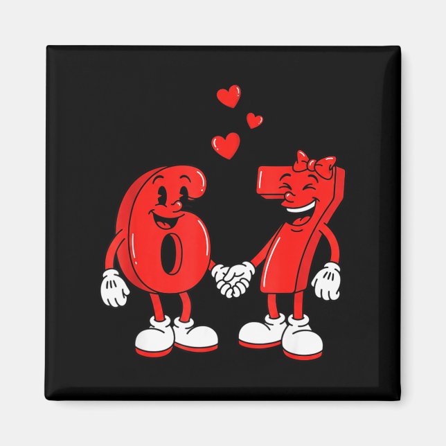 Valentine's Day Six Seven Hearts 6 7 Meme Gen Alph Magnet (Framsidan)