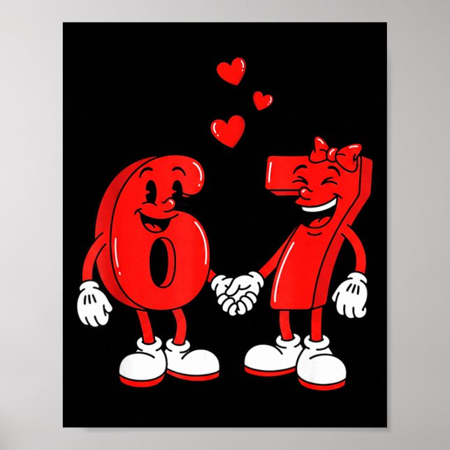 Valentine's Day Six Seven Hearts 6 7 Meme Gen Alph Poster (Framsidan)