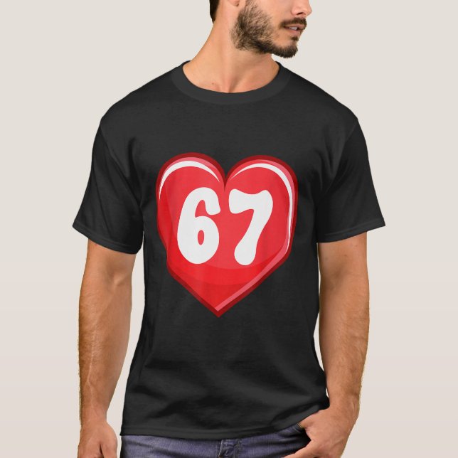 Valentine's Day Six Seven Hearts 6 7 Meme Gen Alph T Shirt (Framsida)