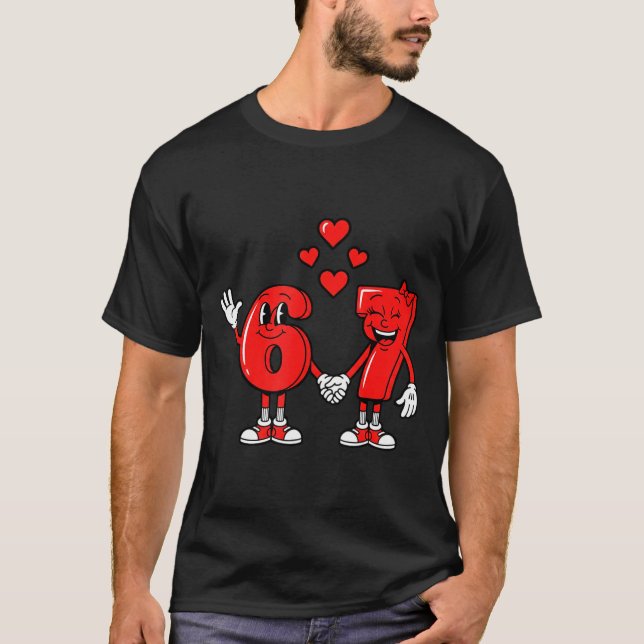 Valentine's Day Six Seven Hearts 6 7 Meme Gen Alph T Shirt (Framsida)
