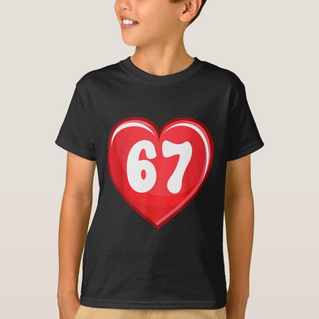Valentine's Day Six Seven Hearts 6 7 Meme Gen Alph T Shirt (Framsida)