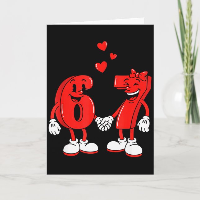 Valentines Day Six Seven Hearts 6 7 Meme Gen Alpha Kort (Framsida)