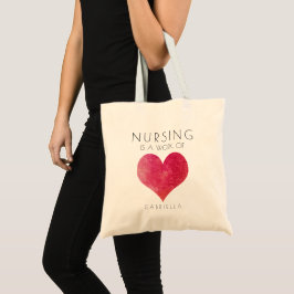 Valentines day sjuksköterska är ett Heart Tote Bag Tygkasse