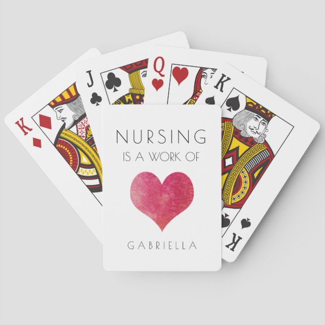 Valentines day sjuksköterska är ett hjärtverk casinokort (Baksidan)