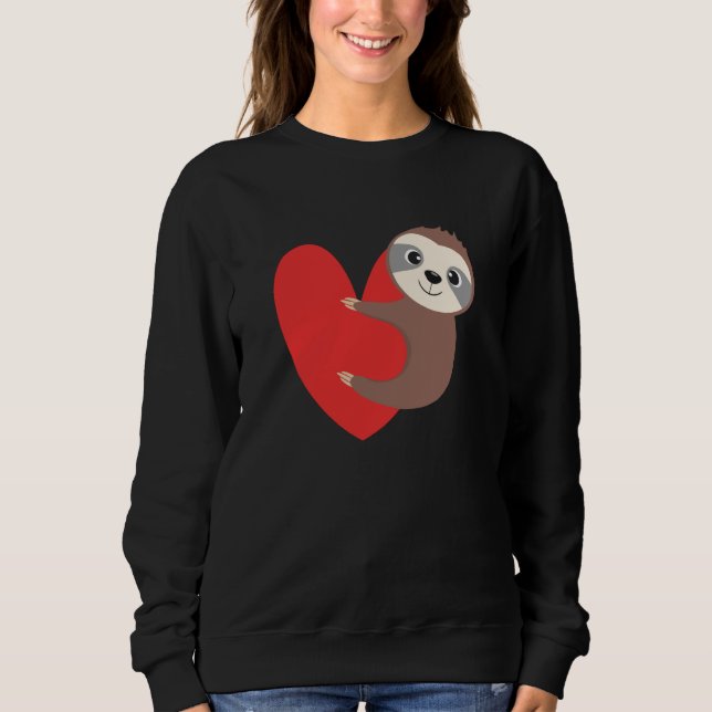 Valentine's Day Sloth Heart Sloth Animal Sloth Lov T Shirt (Framsida)