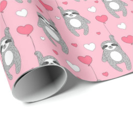 Valentines day Sloth med Hearts Cute Presentpapper