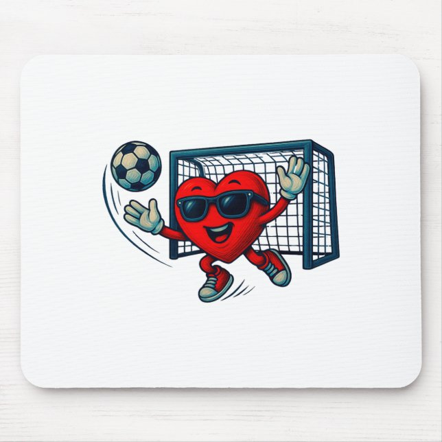 Valentines Day Soccer Goalkeeper Funny Heart Boys  Musmatta (Framsidan)