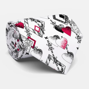 Valentines day, sömlösa hjärtan, svart, vitt geo slips