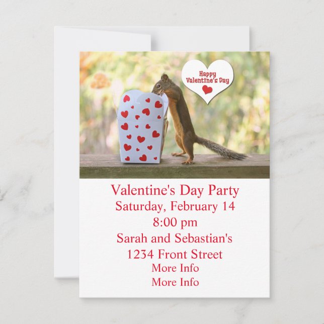 Valentines day Squirrel Julkort (Framsida)