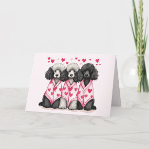 Valentines day Standard Pudel Hundar Helgkort
