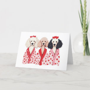 Valentines day Standard Pudel Hundar Helgkort