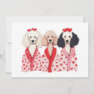Valentines day Standard Pudel Hundar Julkort